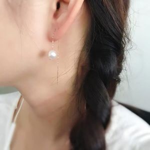 18k yellow gold pearl drop style earring